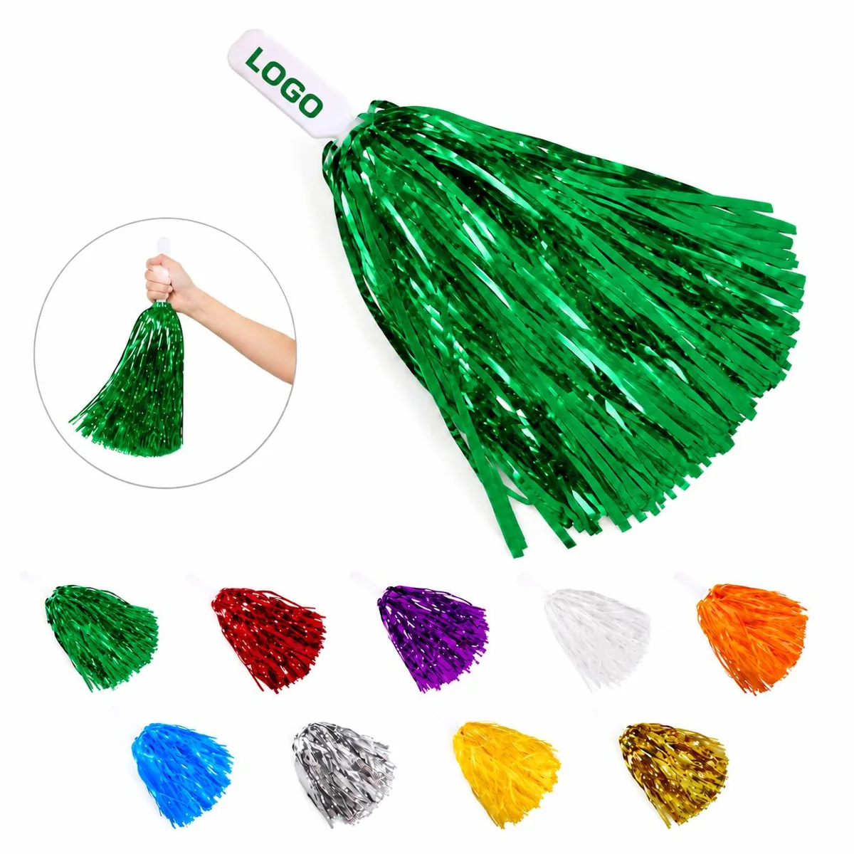 Premium PE Cheerleading Pom-Poms 500 Streamer Solid Paddle