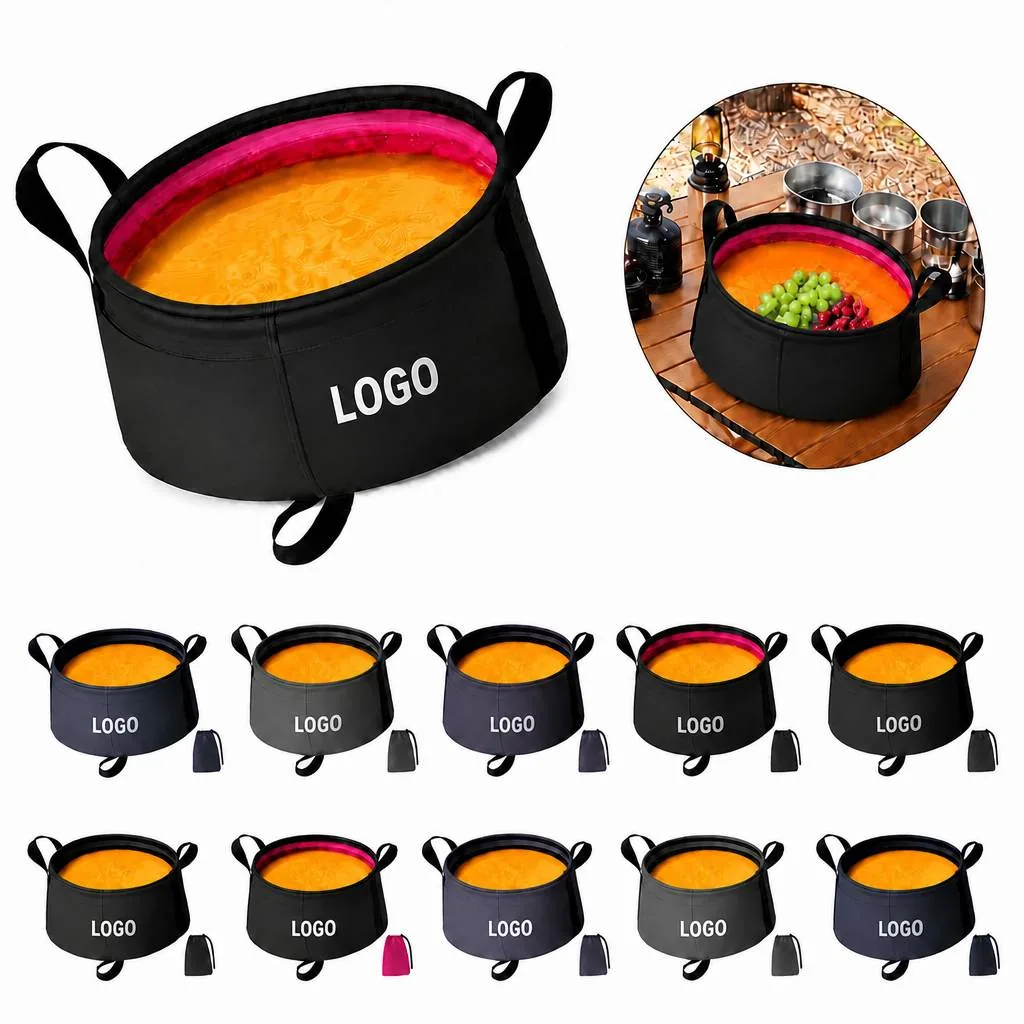 Foldable Nylon Water Bucket for Camping, Portable