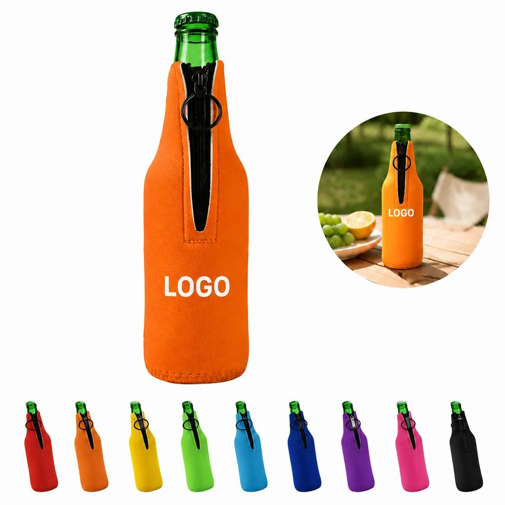 12 oz Neoprene Zipper Cup Sleeve for Insulated Beverage