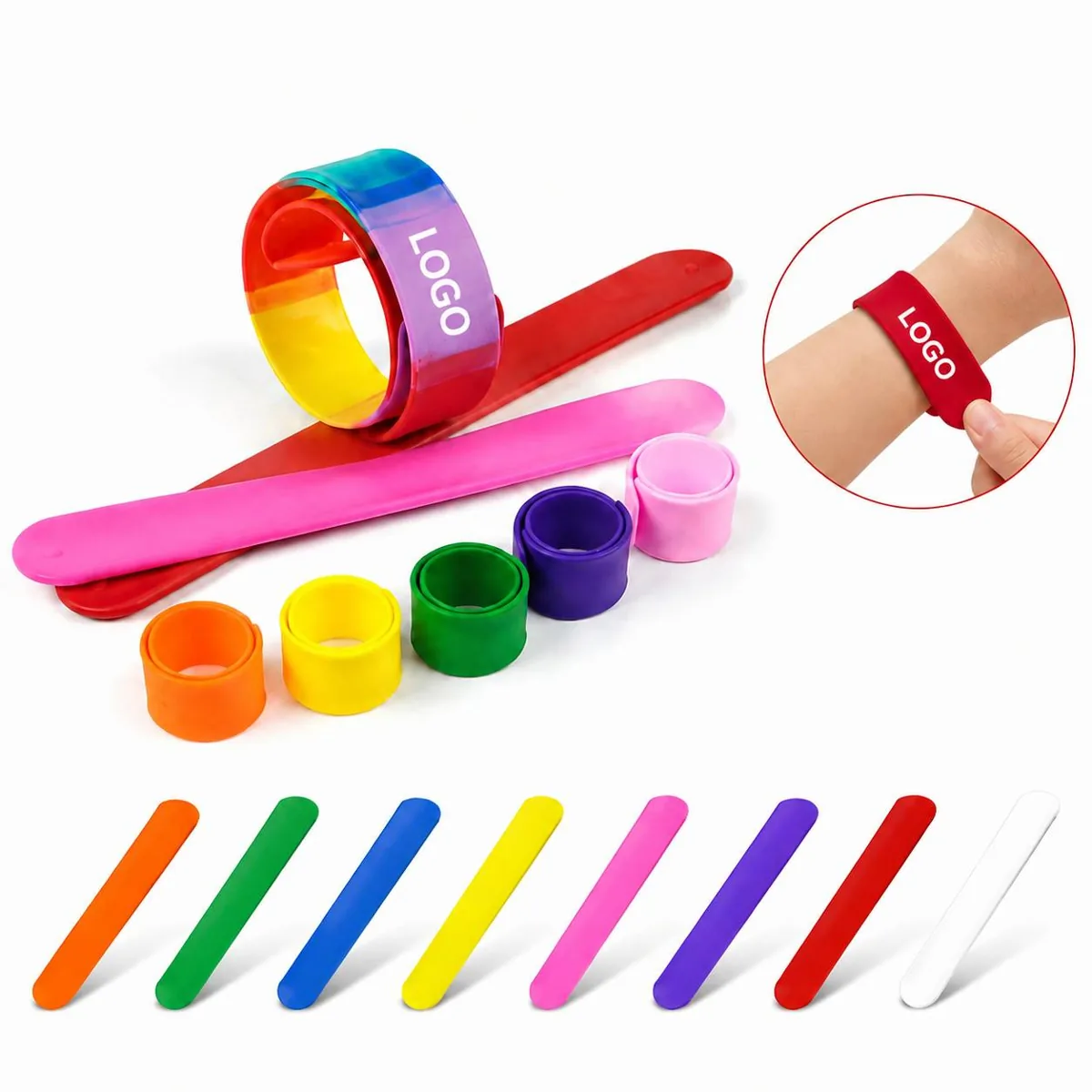 Multicolor Silicone Slap Bracelet Wristband for Fun Events
