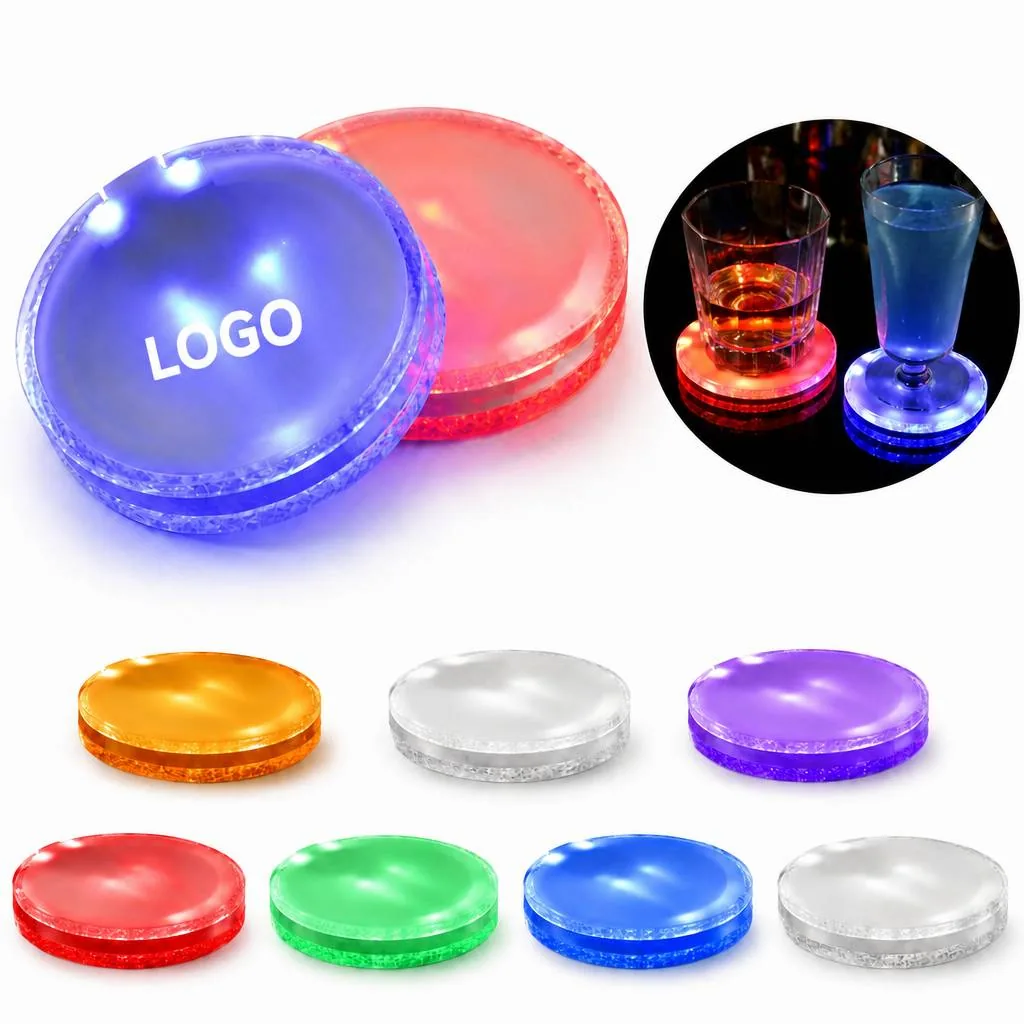 Gravity Sensor LED Coasters, Light-Up Drink Protectors for Everyday Use