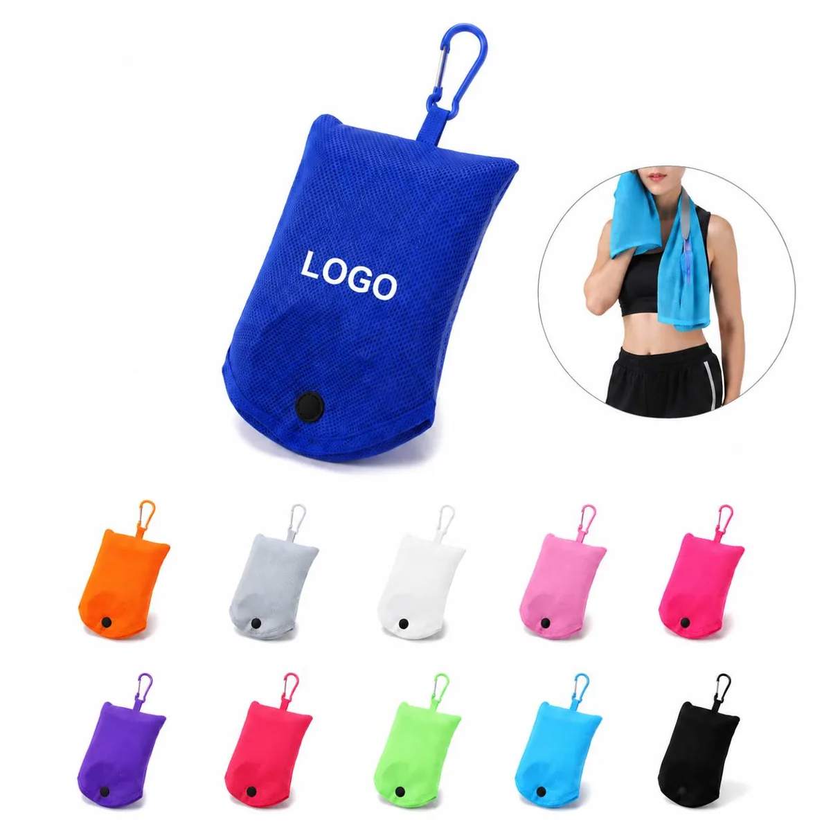 Instant Cooling Towel with Carry Pouch for Sports & Outdoor