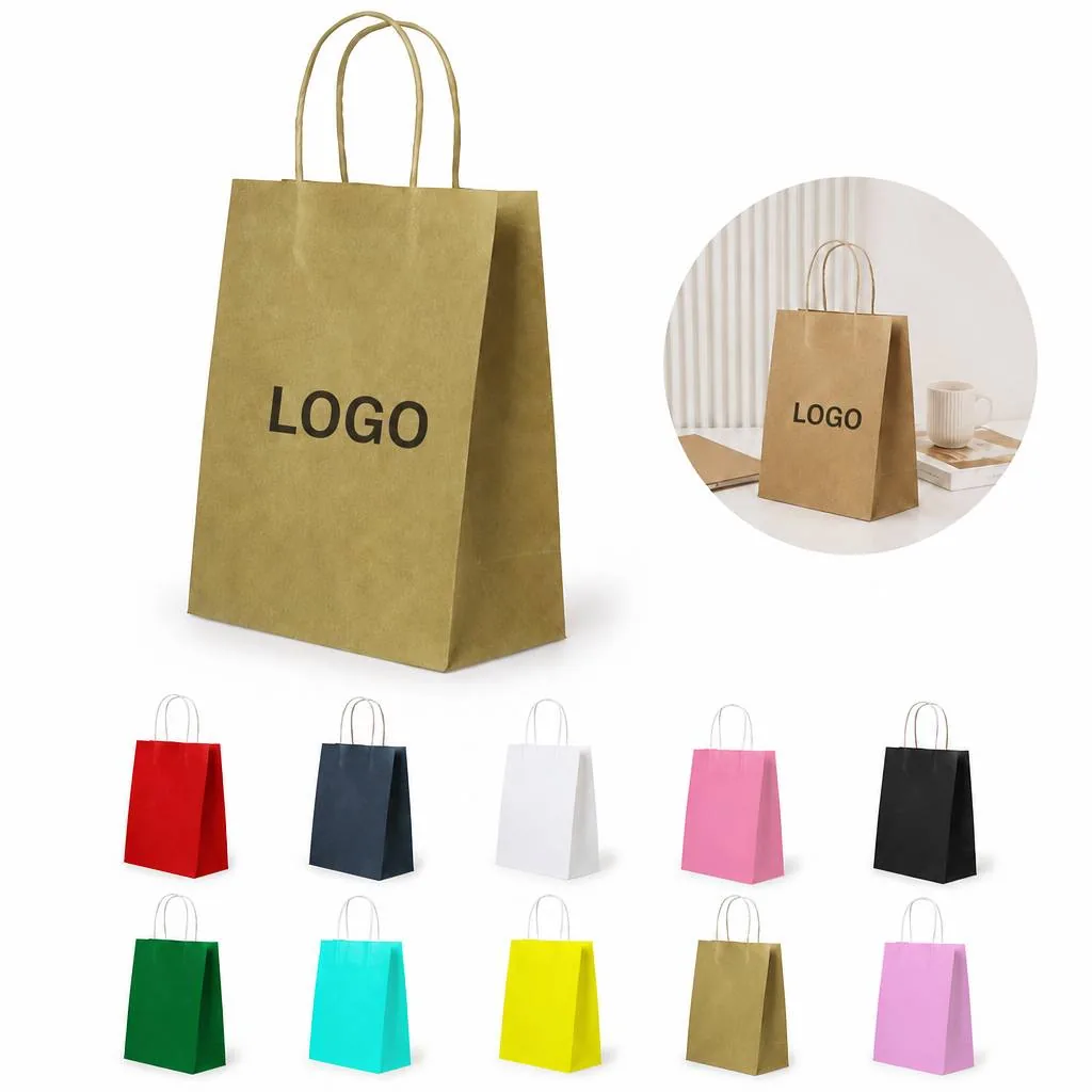 Eco-Friendly Kraft Paper Handle Bag for Takeout & Retail