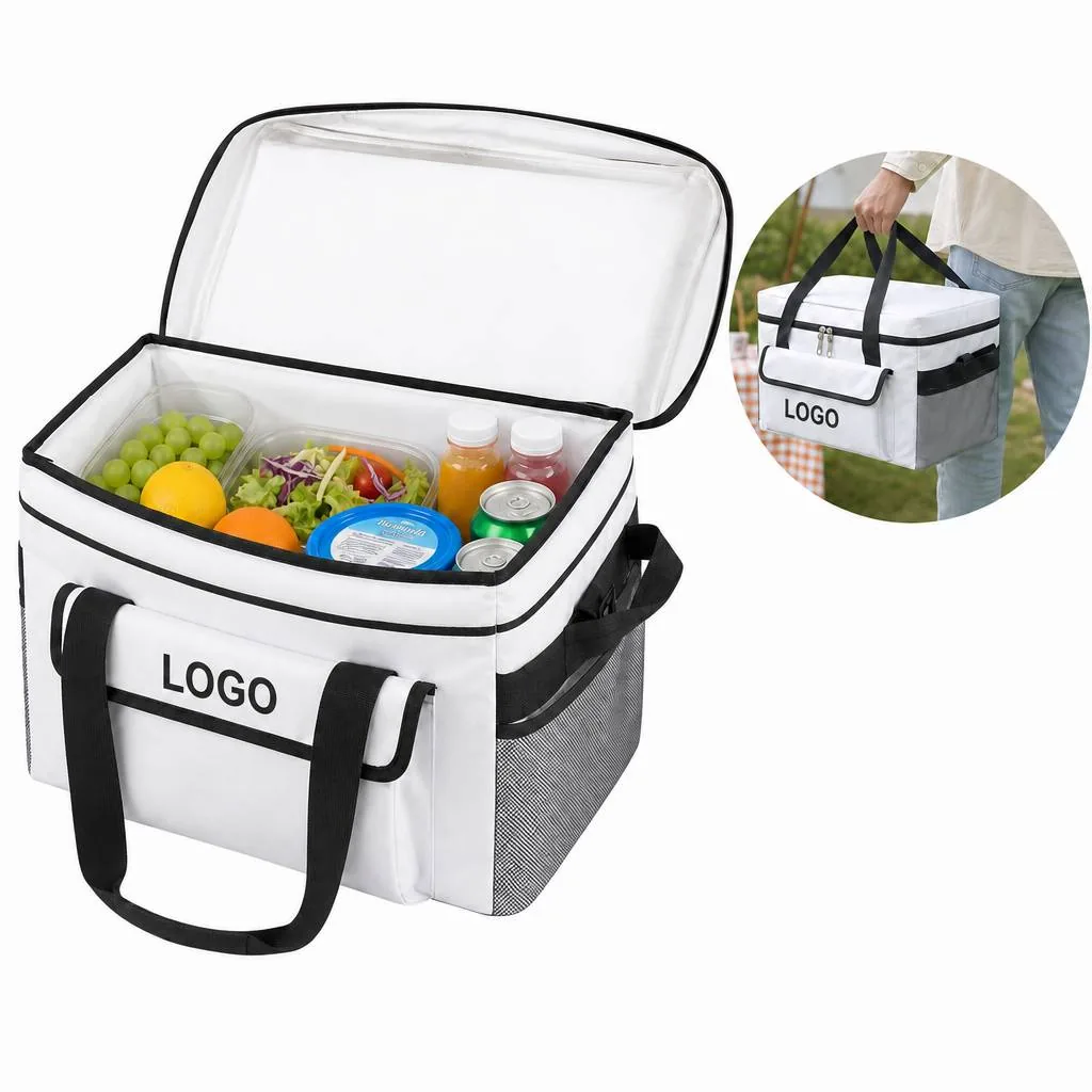Oxford Fabric Insulated Grocery Bag Lunch Tote with Thermal