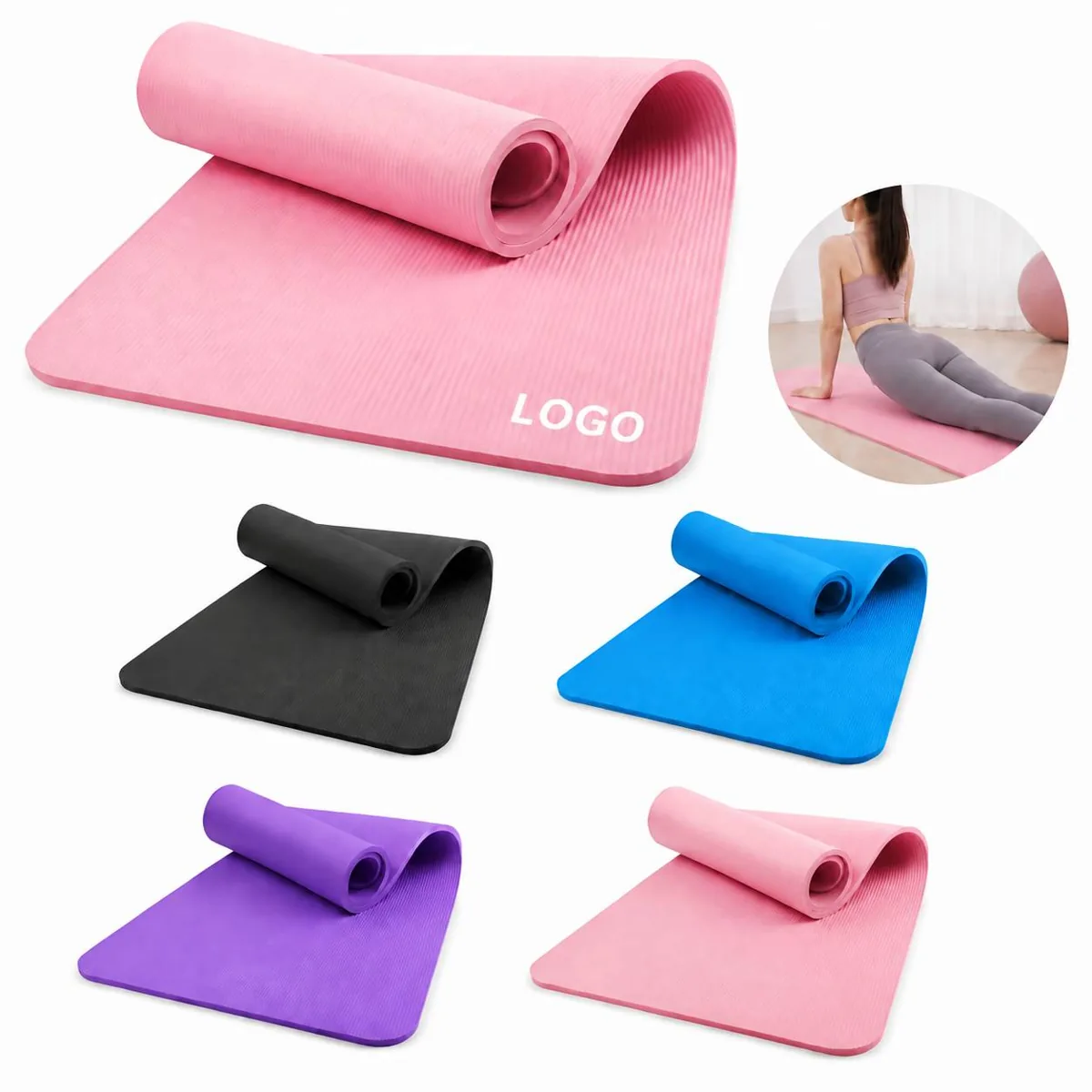 NBR Extra Thick High Density Yoga Mat with Non-Slip Surface