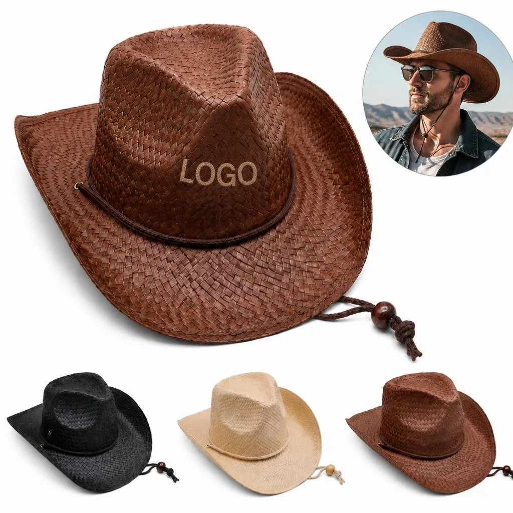 Custom Straw Cowboy Hat with Personalized Initials