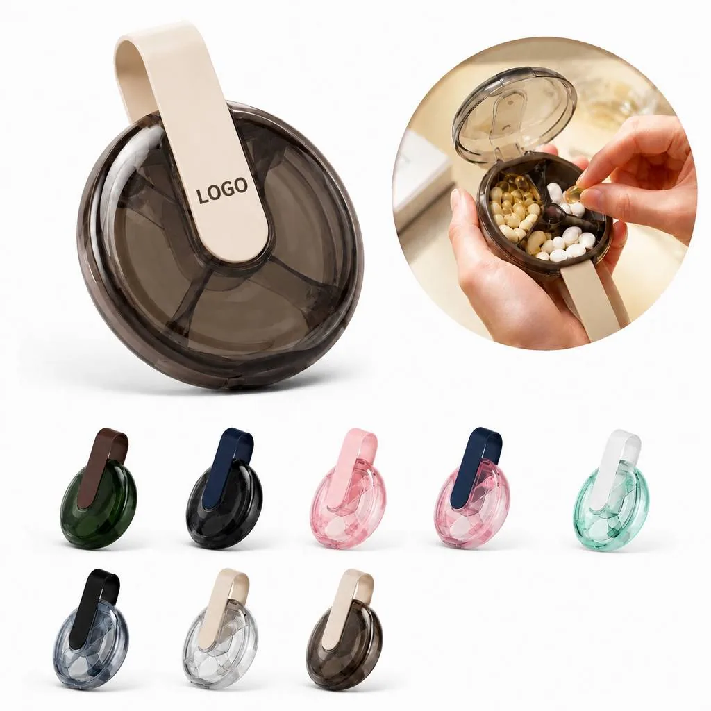 4-Compartment Clear Pill Organizer for Daily Medication and More
