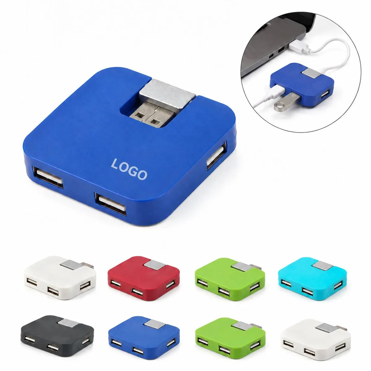 Compact 4-Port USB Hub for High-Speed Data Transfer
