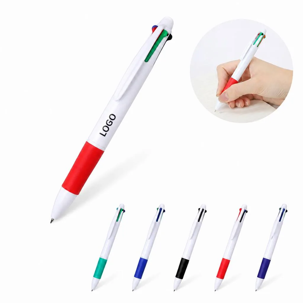 Retractable 4-Color Ballpoint Pen with Smooth Ink Flow