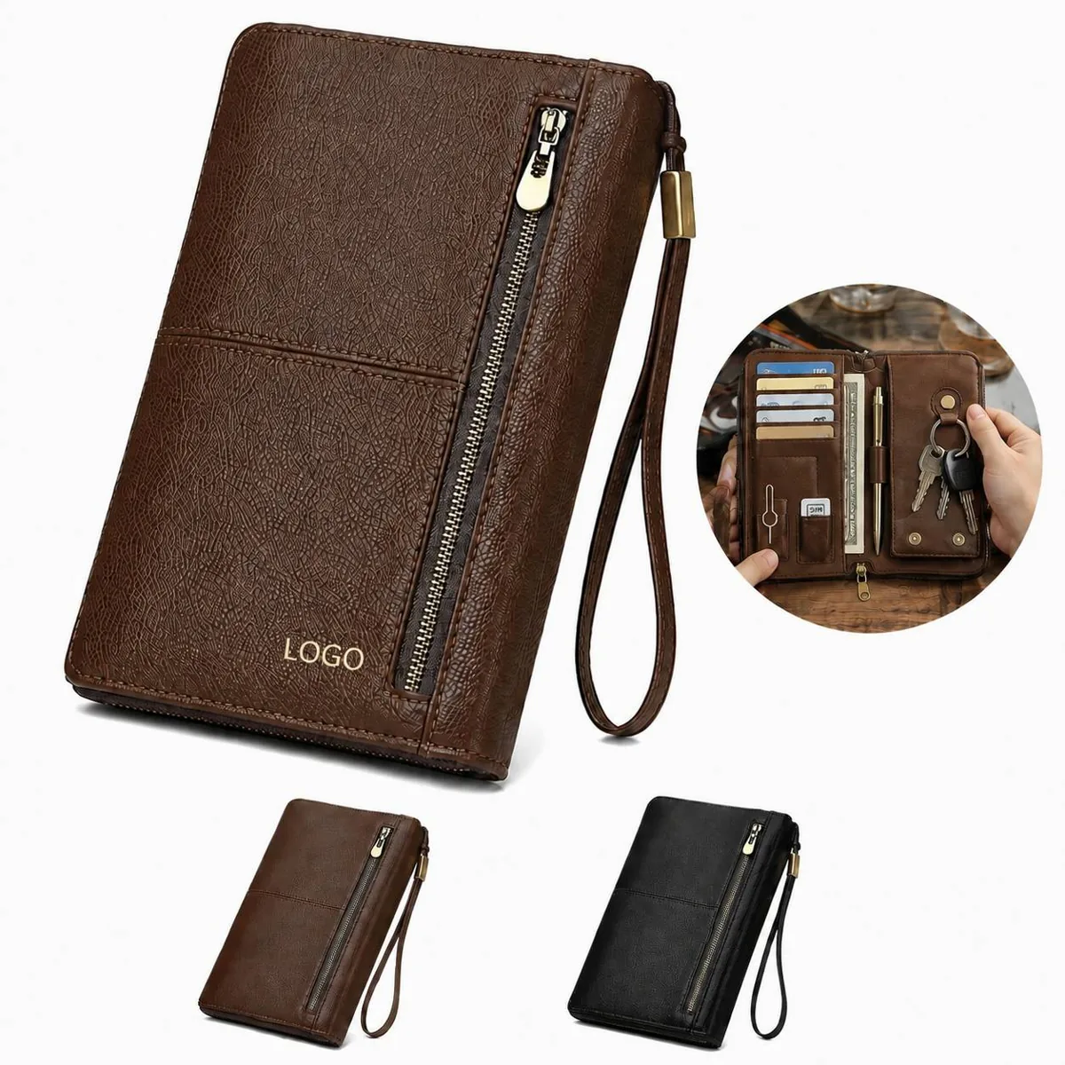 Genuine Leather Cigar Organizer Wallet with Added Functionality