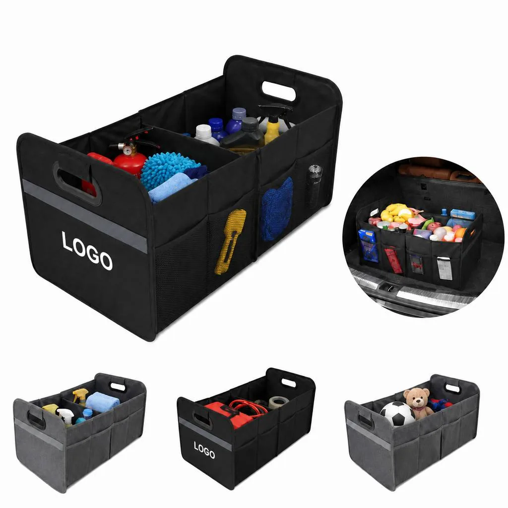 Foldable Car Trunk Organizer with Compartments for Storage