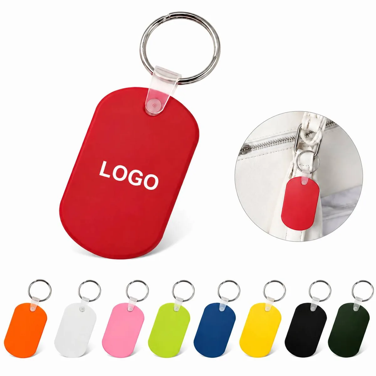 Waterproof PVC Keytag with Metal Ring for Key Organization
