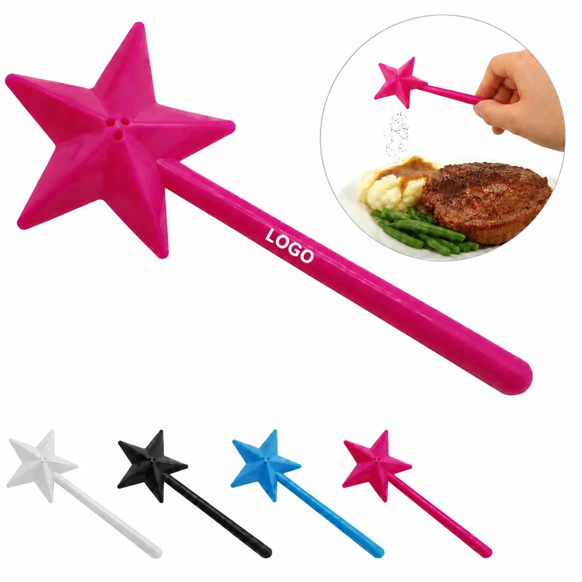 Wand Salt & Pepper Shakers Set with Precision Dispensing
