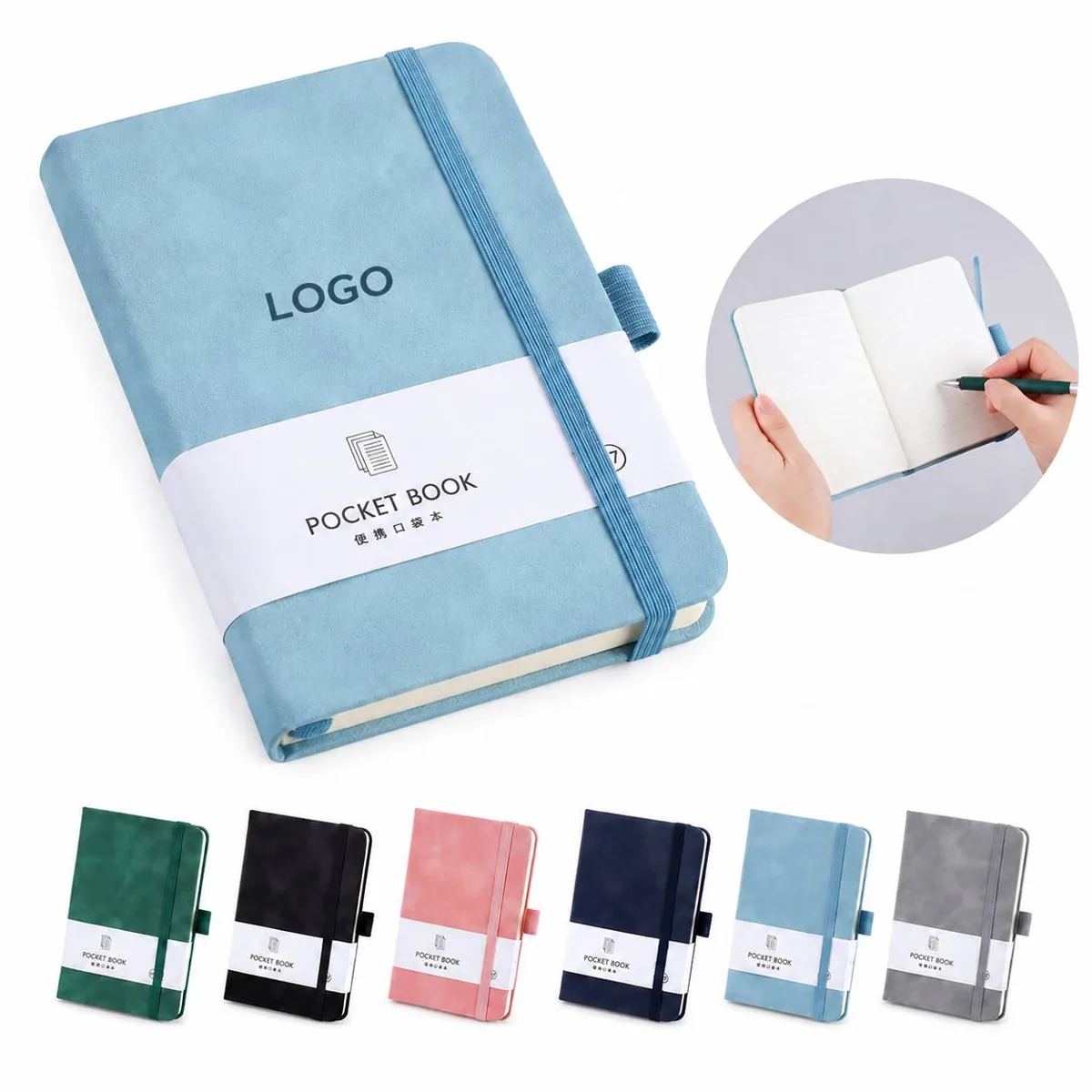 A7 Ruled Faux Leather Notebook, Compact Portable Writing Pad