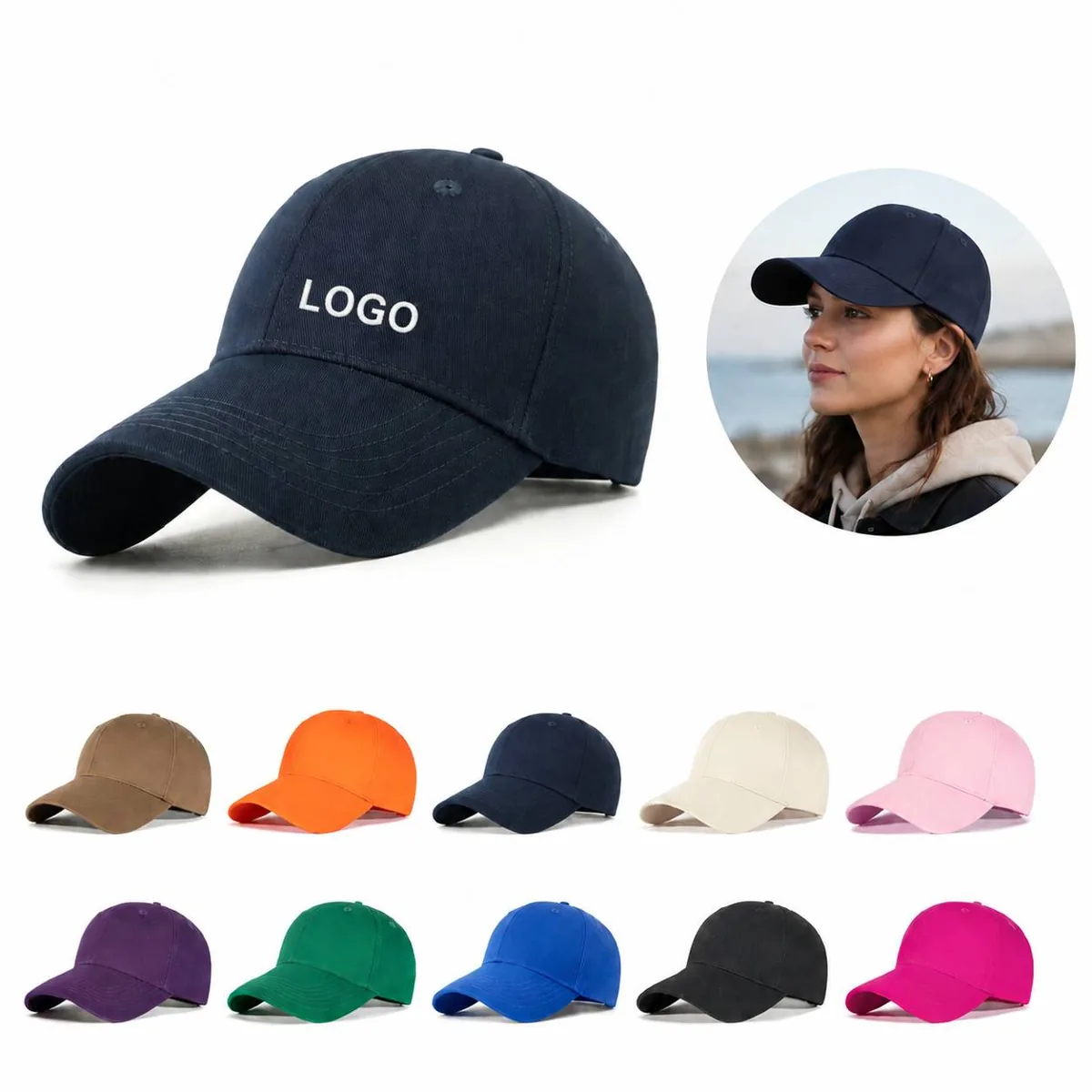 Breathable Cotton Baseball Cap with Adjustable Strap for Everyday Use