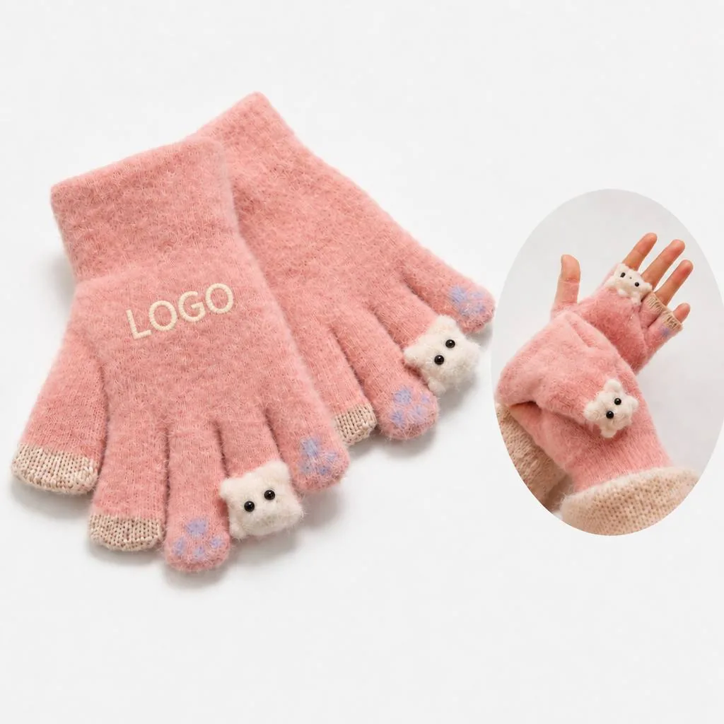 Cozy Customizable Plush Gloves for Cold Weather