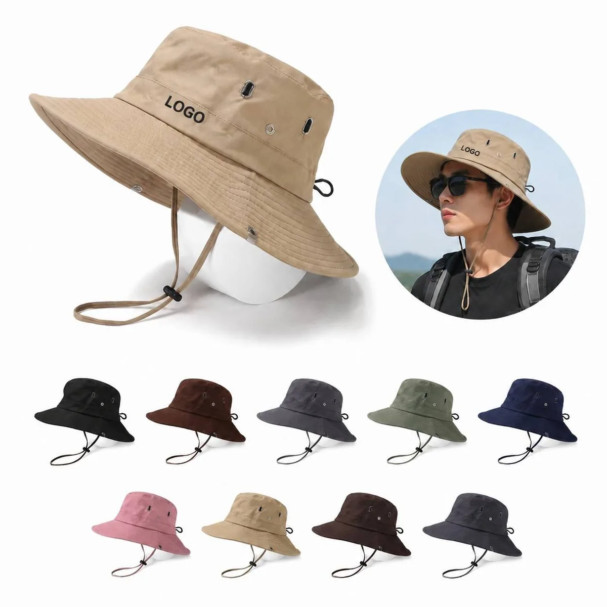 Quick-Dry Adjustable Bucket Hat for Outdoor Sun Protection