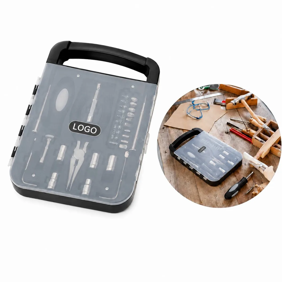 22-Piece Compact Tool Set with Durable Case for Home DIY