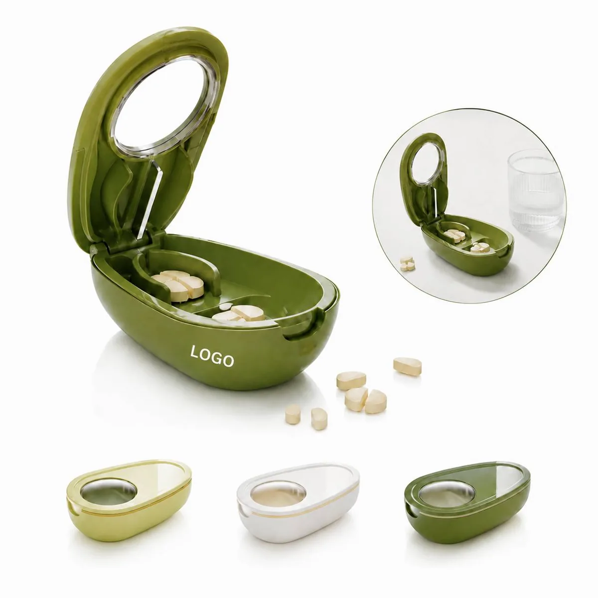 Precision Pill Cutter with Stainless Steel Blade and Storage