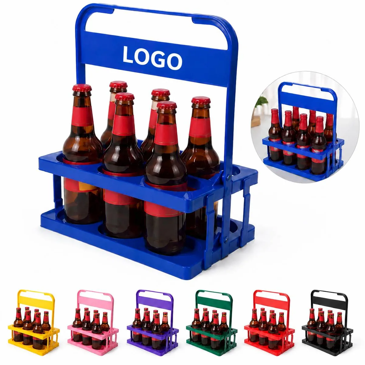 Collapsible 6-Can Beverage Carrier Beer Rack Portable
