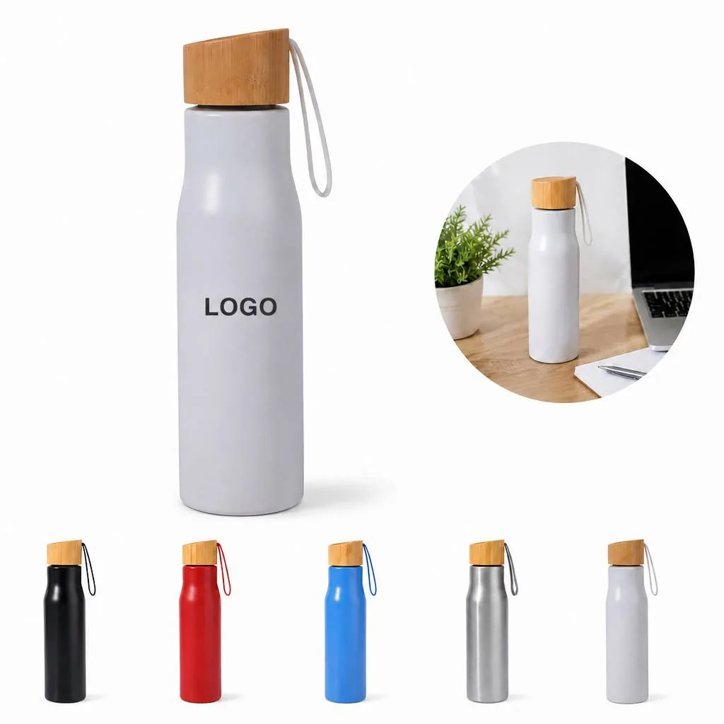 16 oz Insulated Tumbler with Bamboo Lid, Double-Wall Thermal