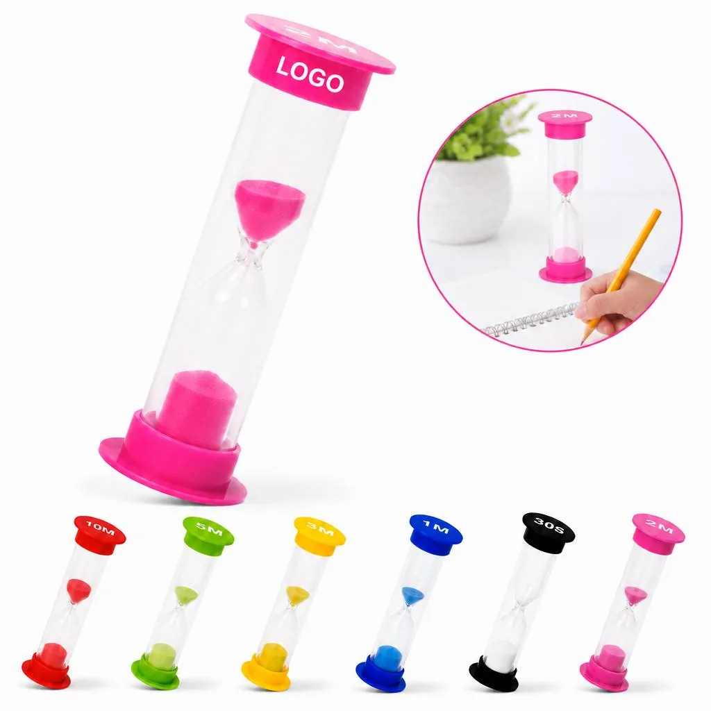 6-Pack Plastic Hourglass Sand Timers for Time Management