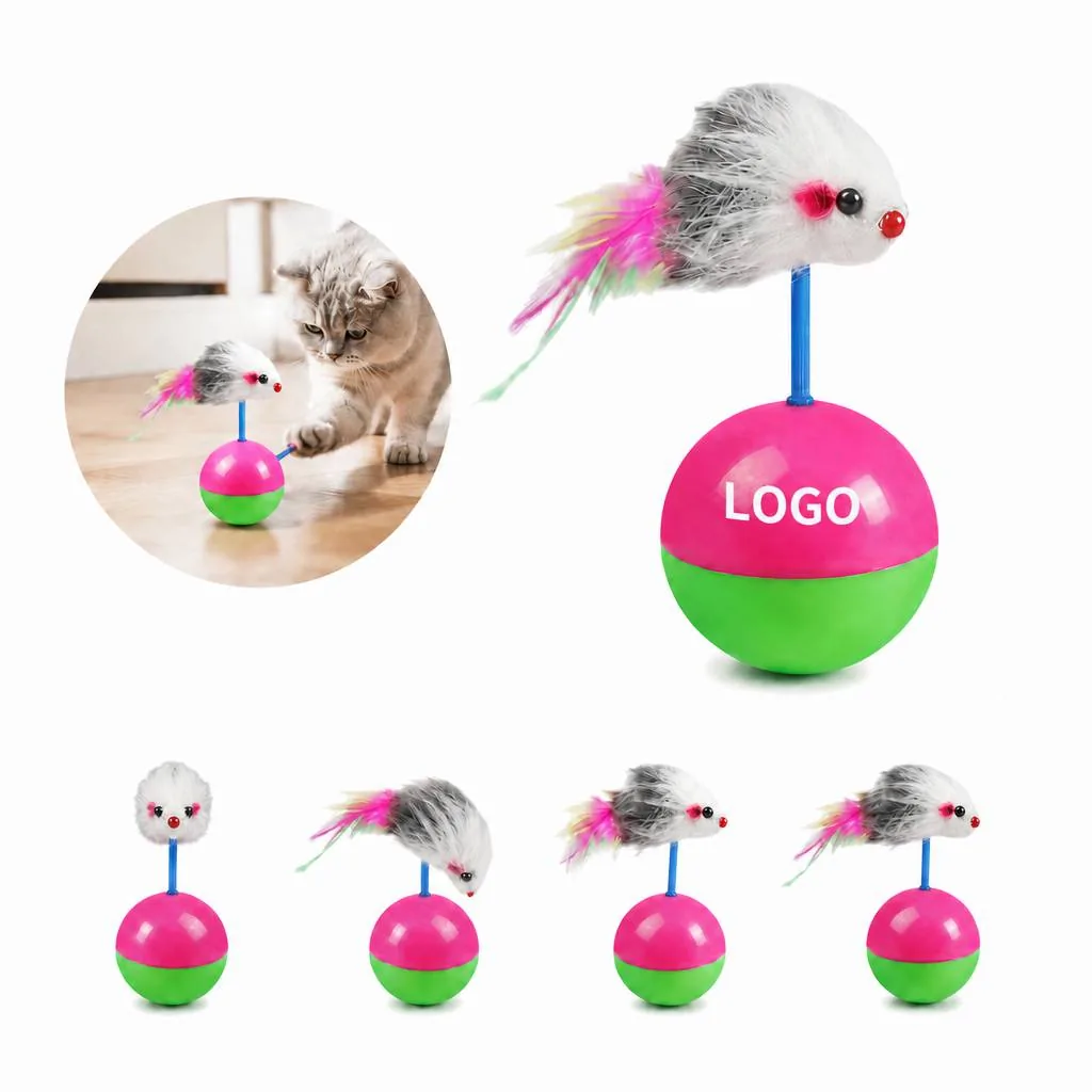 Tumbler Mouse Cat Toy Interactive Plush with Bell