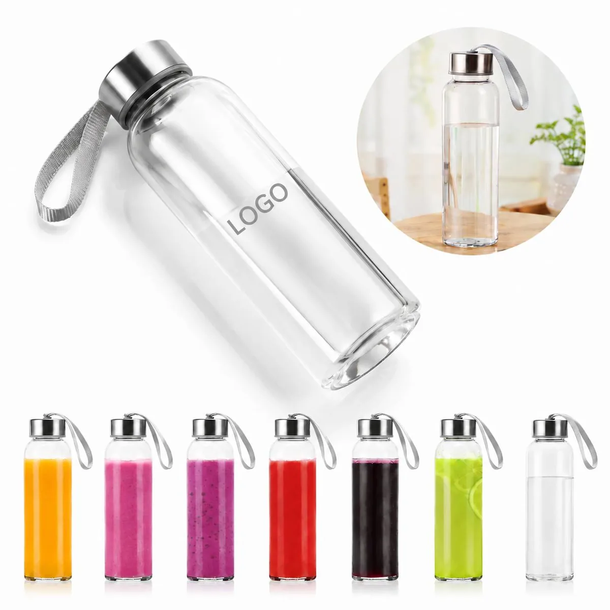 BPA-Free 18 oz Reusable Plastic Water Bottle with Added Functionality