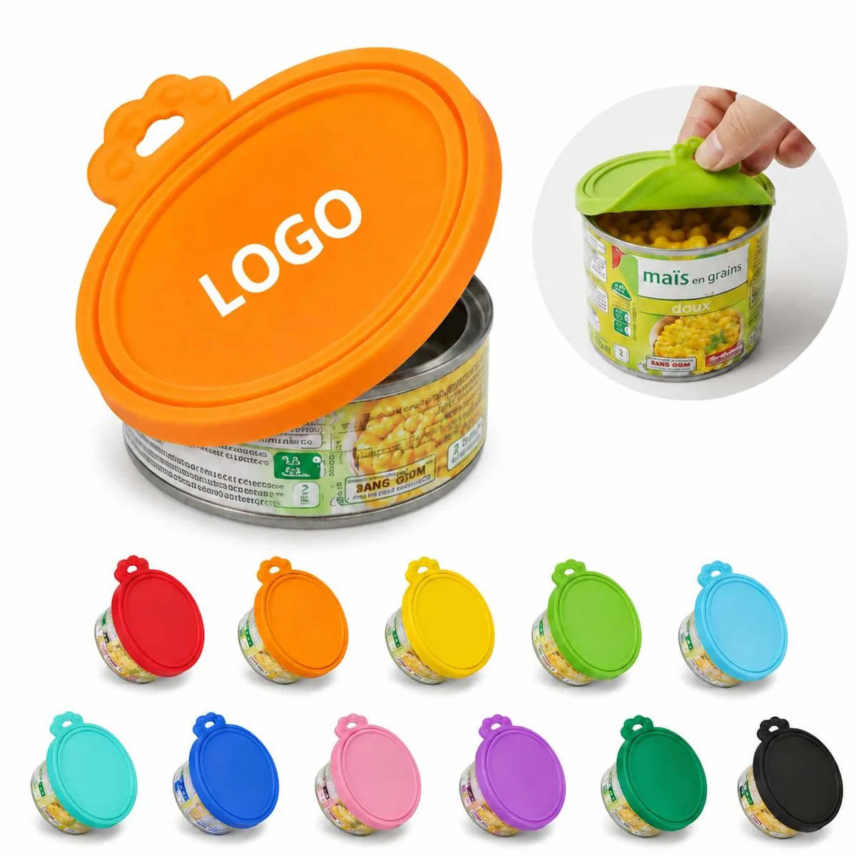 Silicone Can Covers with Spoons, Reusable Food Seal Set for Everyday Use