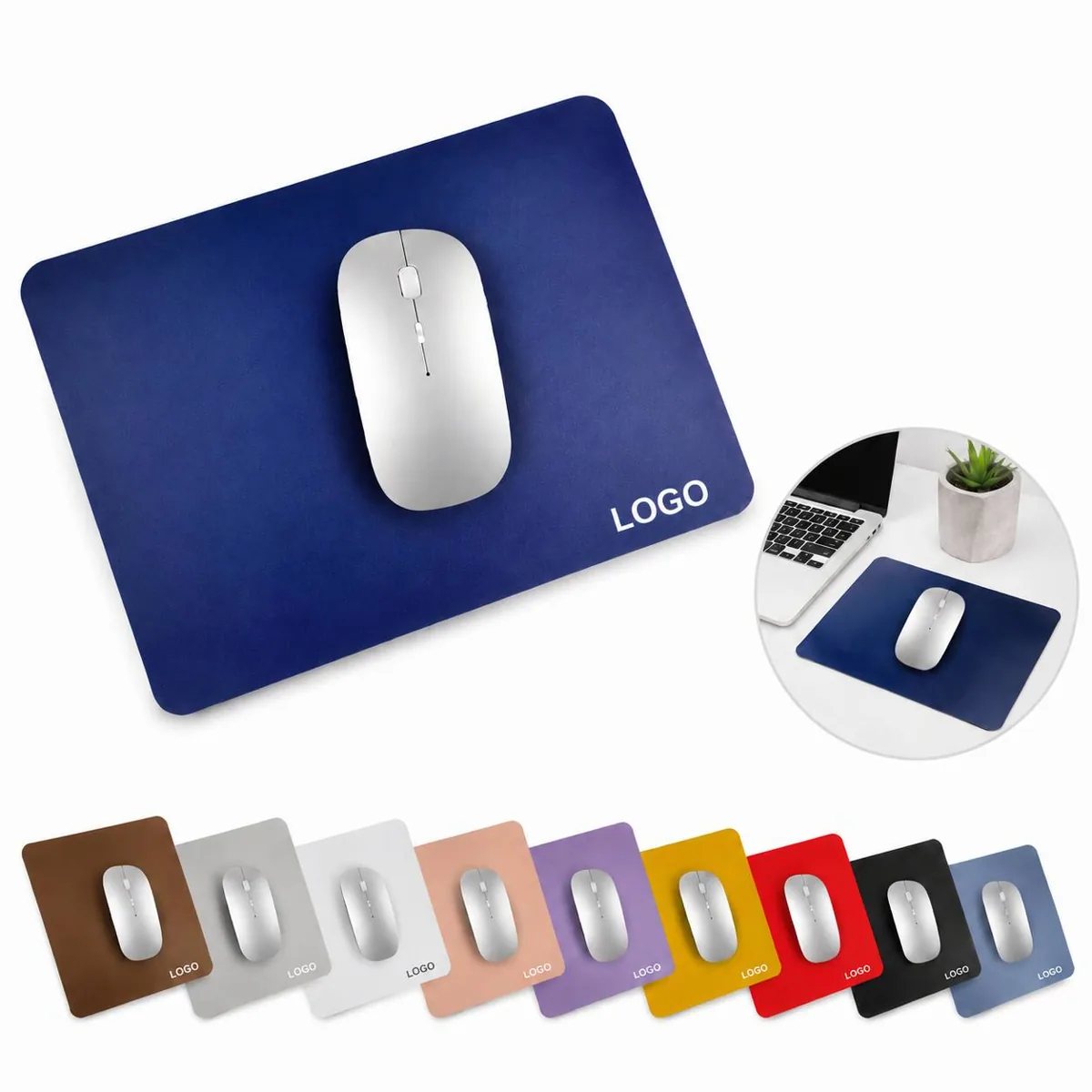 Smooth Square PU Mouse Pad with Non-Slip Base for Precise