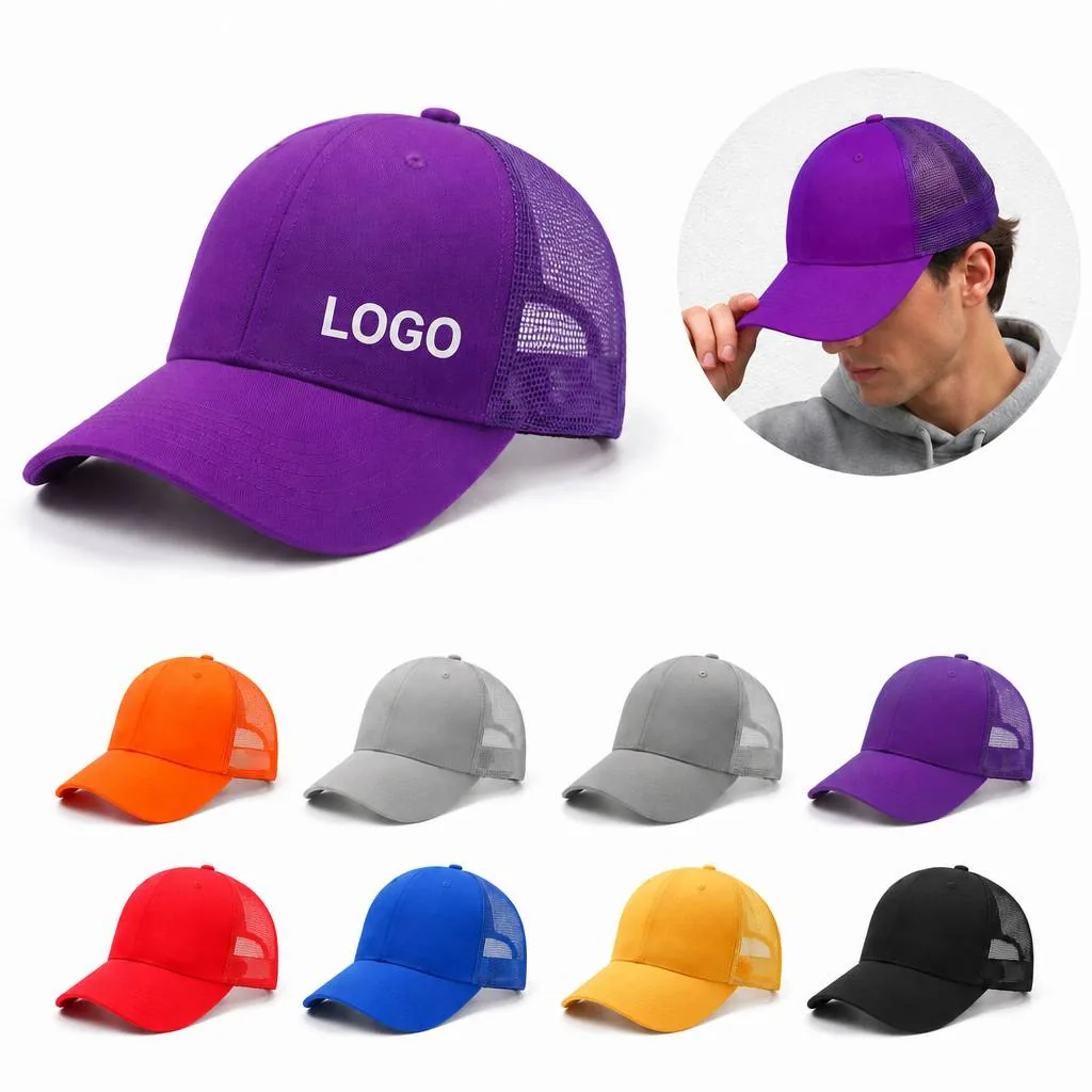 Classic Mesh-Back Trucker Hats with Adjustable Snapback Fit