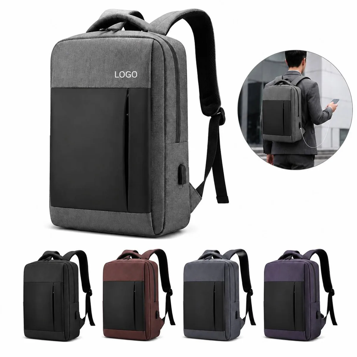 Quilted Laptop Backpack with Padded 15.6 Inch Compartments