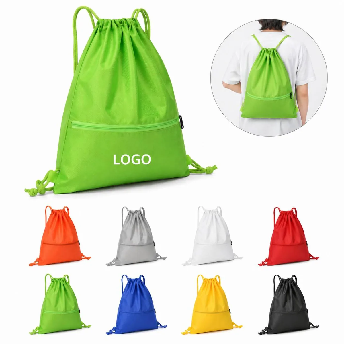 Custom Waterproof Drawstring Backpack for Sports Travel