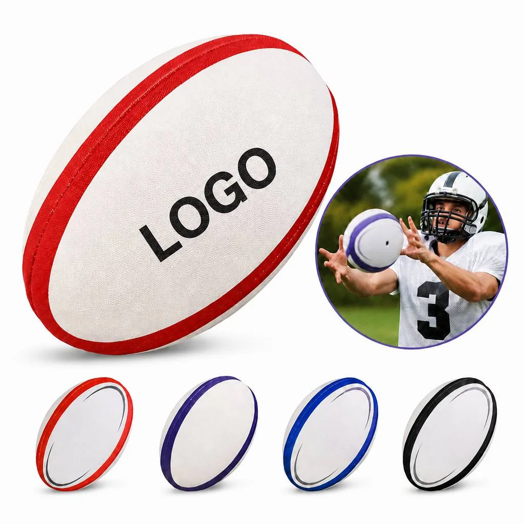 Size 5 Synthetic Leather Rugby Ball with Butyl Bladder