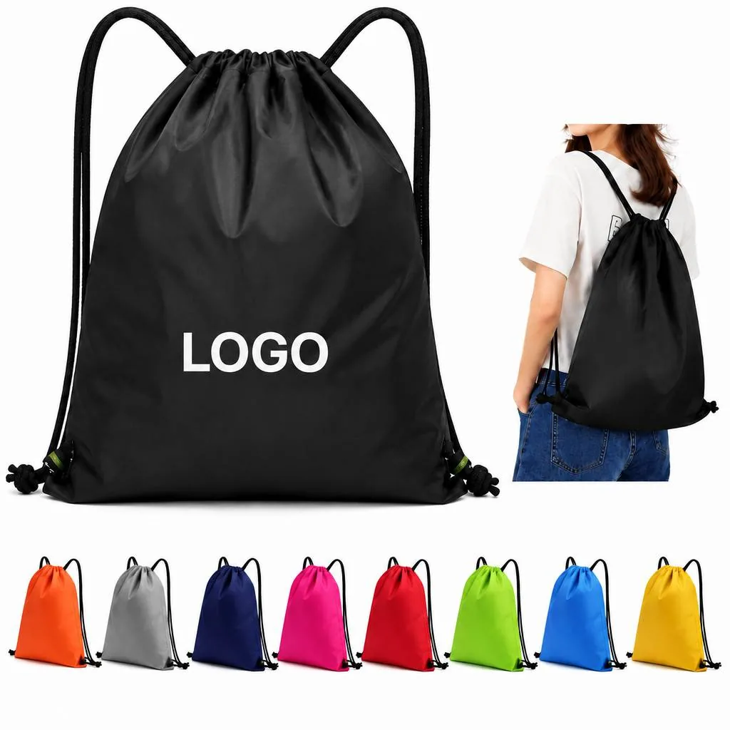 Foldable Drawstring Backpack with Adjustable Strap