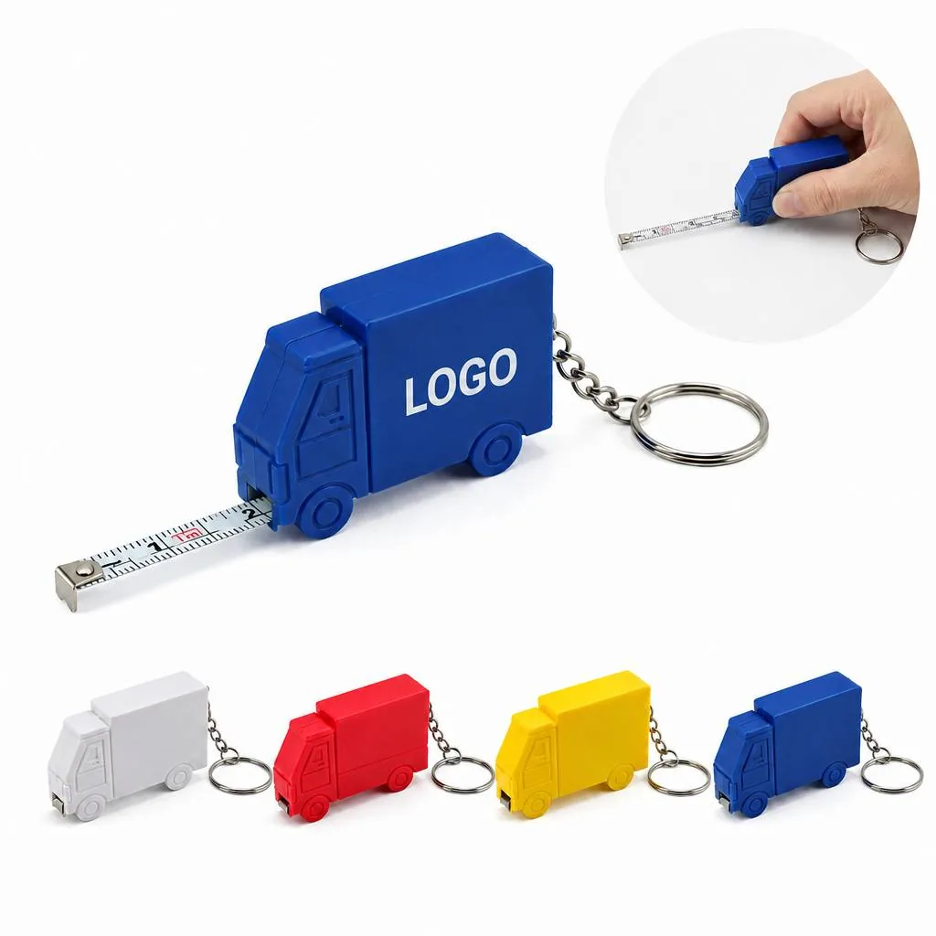 Truck Shape Retractable Tape Measure Keychain, 1m/3ft
