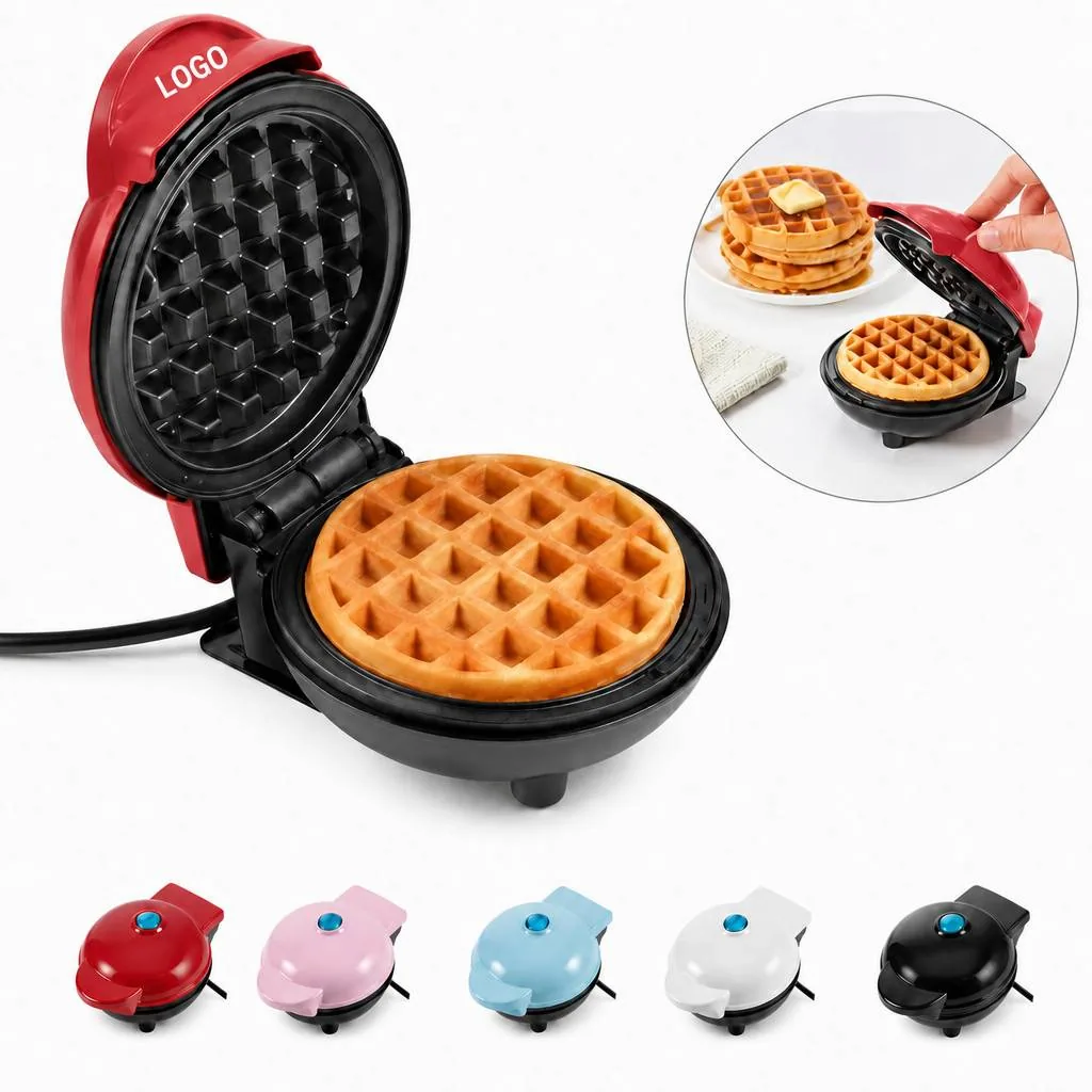Mini 4-Inch Waffle Maker, Non-Stick Compact for Quick