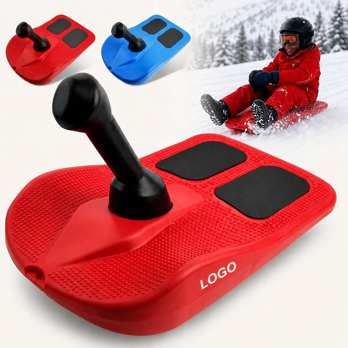 Thickened Handle Sled for Adults & Kids Snow Riding