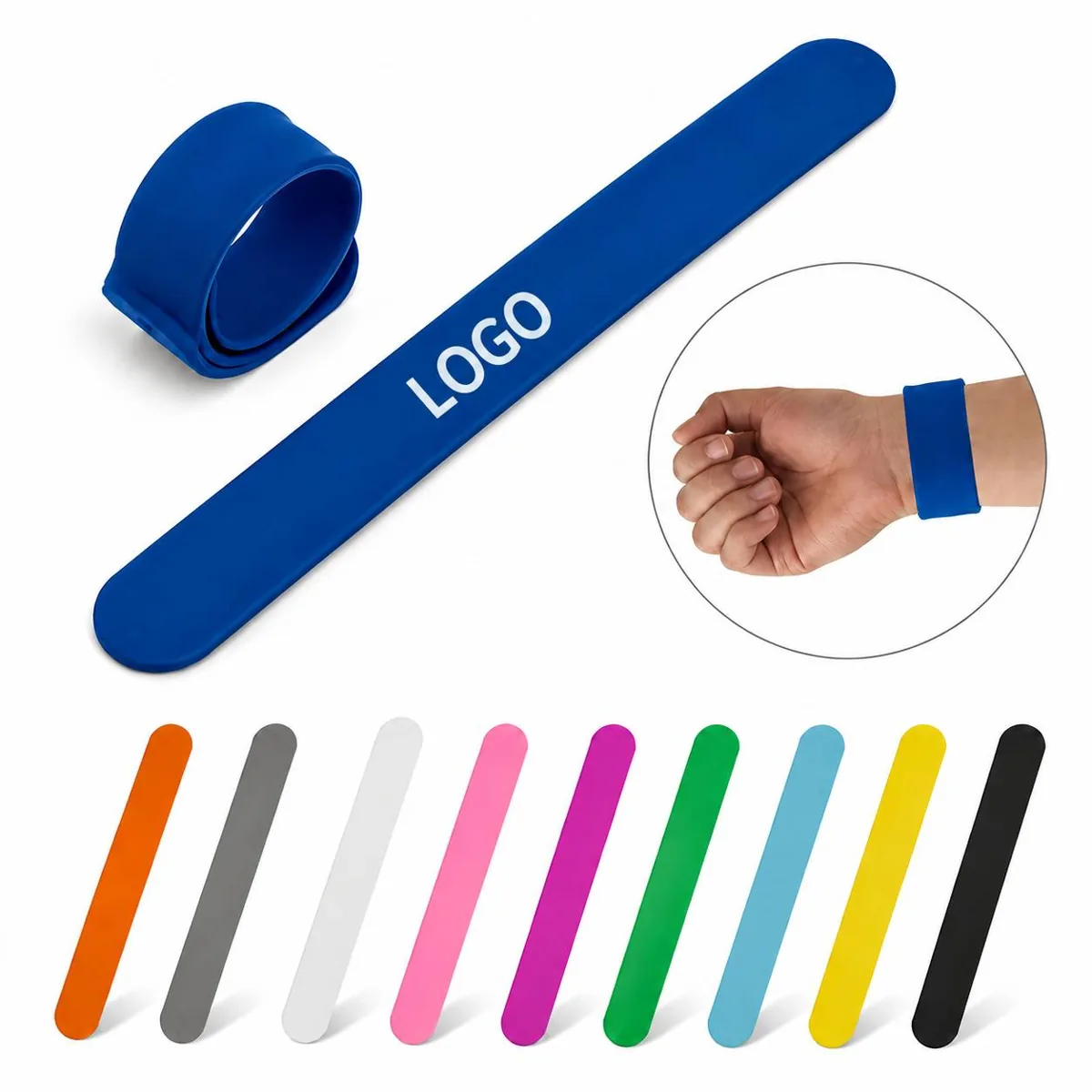 Snap Silicone Slap Bracelet, Instant Wrap Wristband for Everyday Use