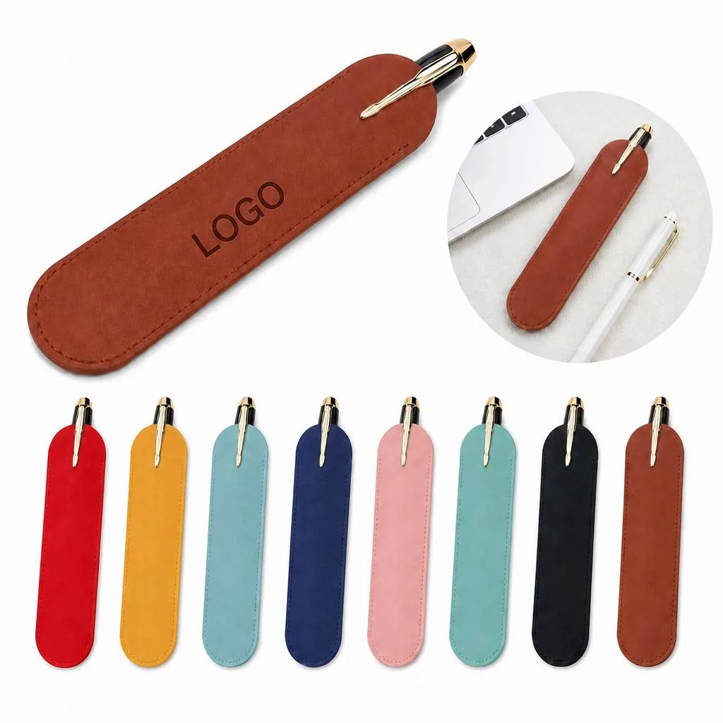 Single PU Leather Pen Case with Smooth Zipper Closure