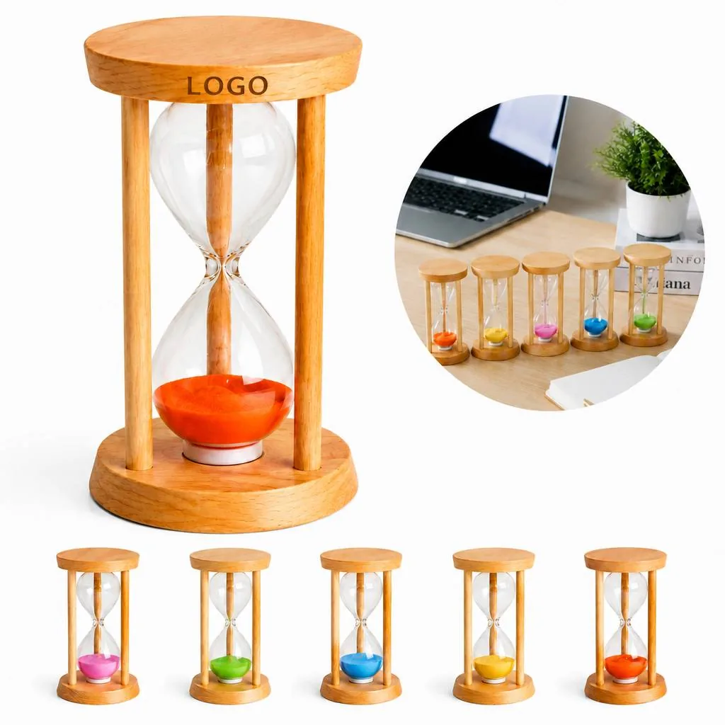 Natural Wood Bamboo Hourglass Timer 60 Minutes for Kitchen