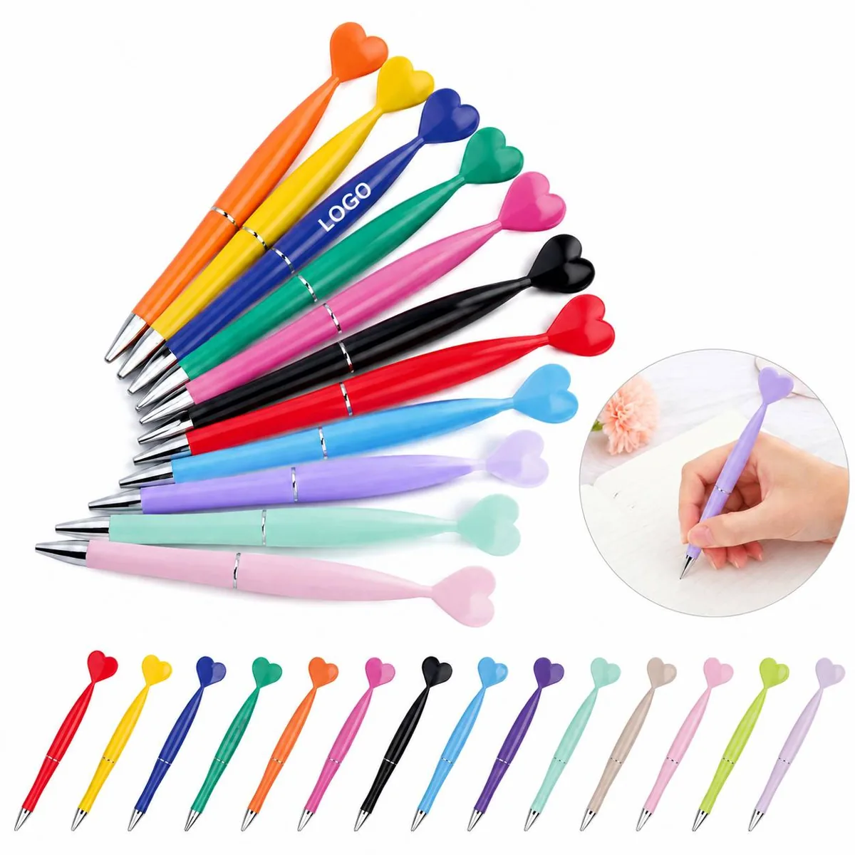 Premium Plastic Heart Pen with Fine-Point Tip for Smooth