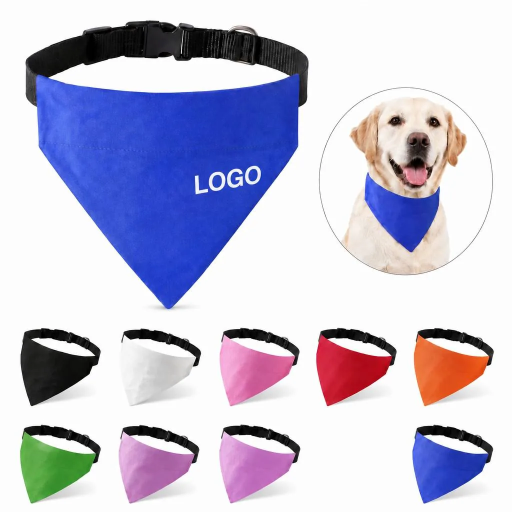 Adjustable Solid Triangle Dog Bandana for Pets