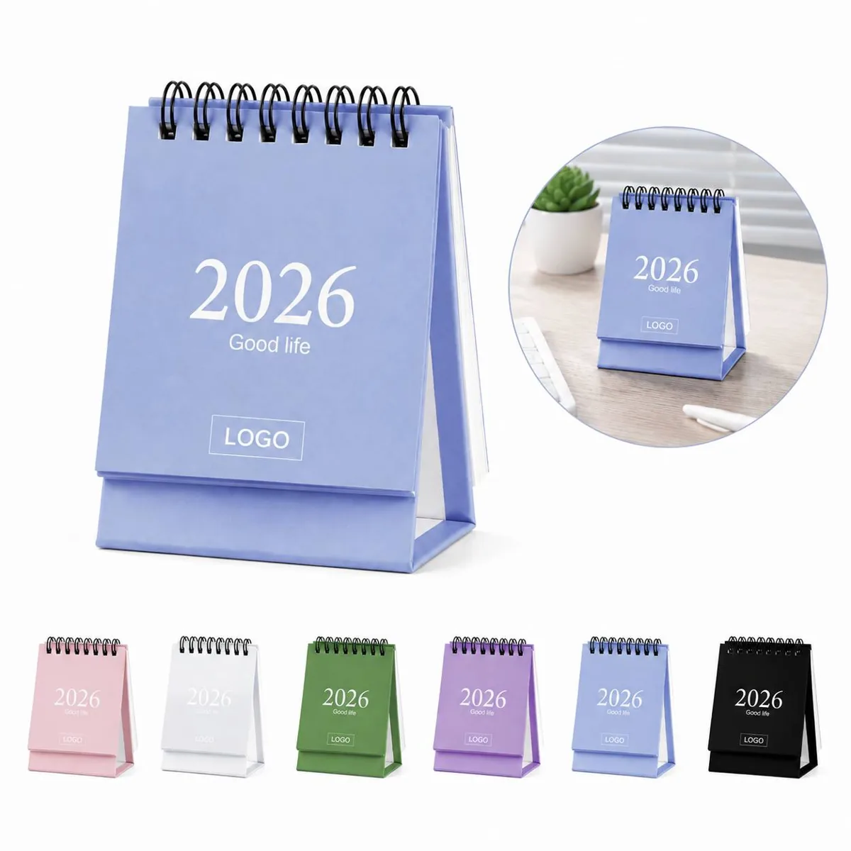 Sturdy Metal Coil Mini Calendar for Desk Organization