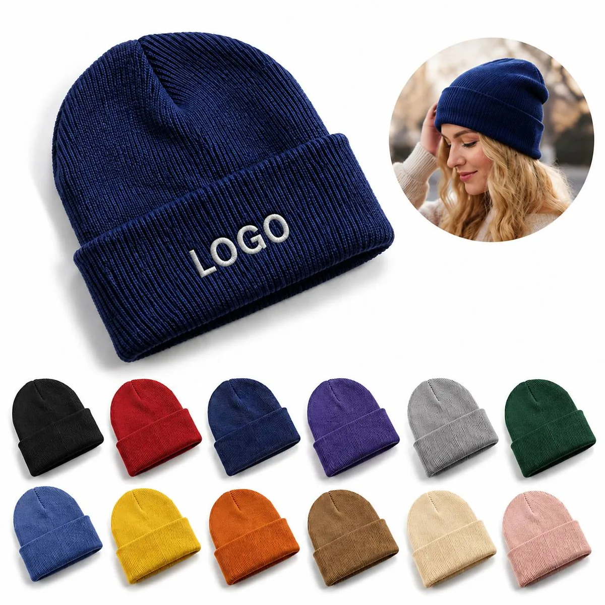 Premium Wool Knit Beanie Winter Hat for Cold Weather