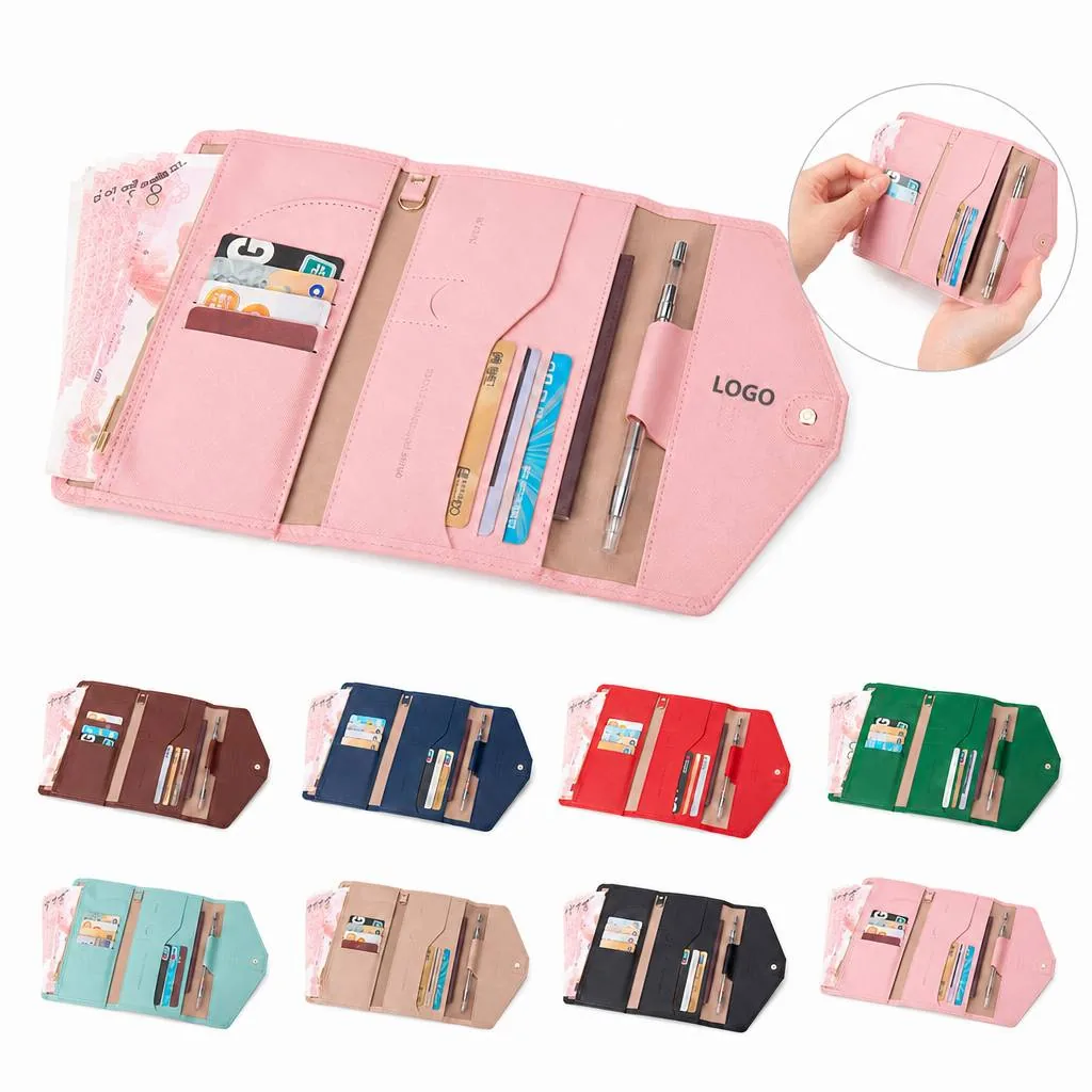RFID Blocking Passport Holder Travel Wallet with Multiple