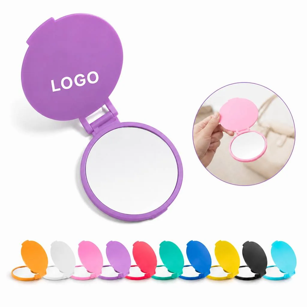 Compact Foldable Round Makeup Mirror for Travel