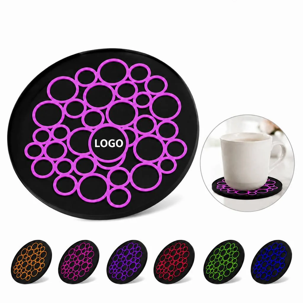 Custom Silicone Coaster Set, Non-Slip Heat-Resistant