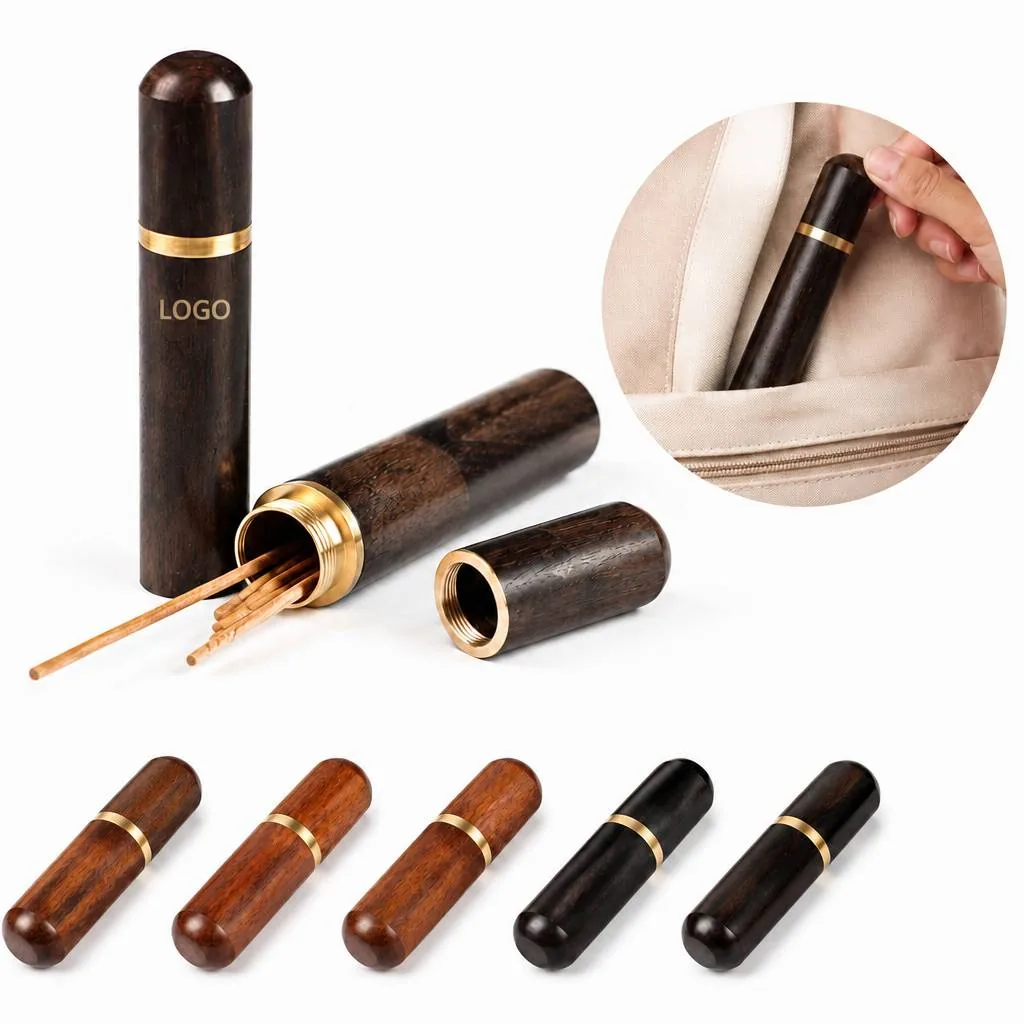 Portable Natural Wood Toothpick Holder for Everyday Use