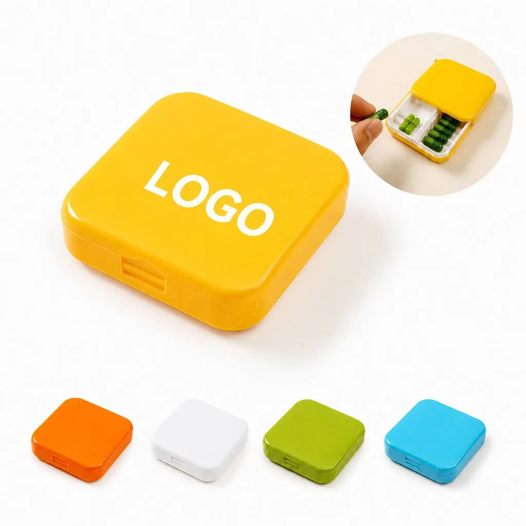 Food-Grade Push-Pull Two-Compartment Pill Case for Travel